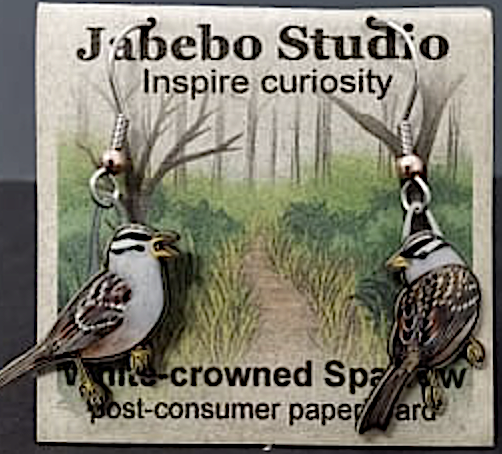 White-crowned Sparrow Earrings