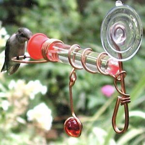 Window Stick-on Hummingbird Feeder With Bead