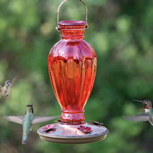 Vintage Glass Hummingbird Feeder