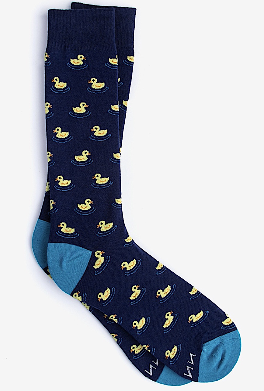 Yellow Duckies on Blue Socks